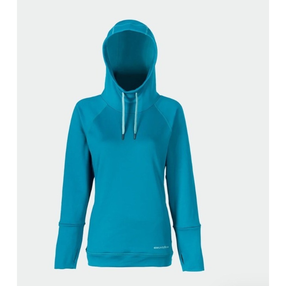 Grundens Maris Hoodie Women XL Tahitian Tide Scuba Neck Fleece Pullover NWOT